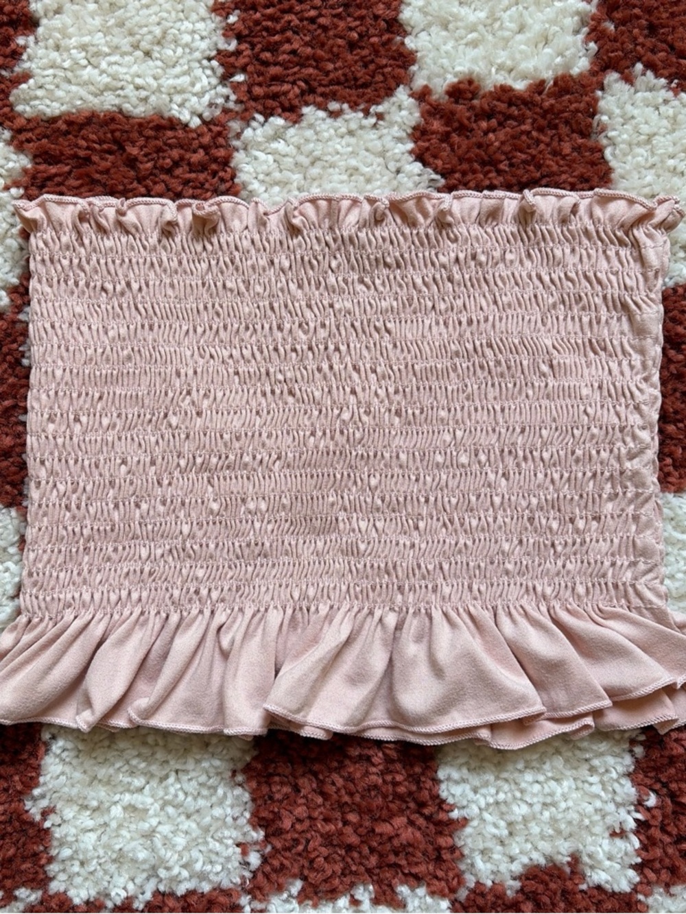Forever 21 Smocked Ruffle Tube Top